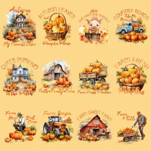 23 Fall On The Farm Designs Bundle PNG