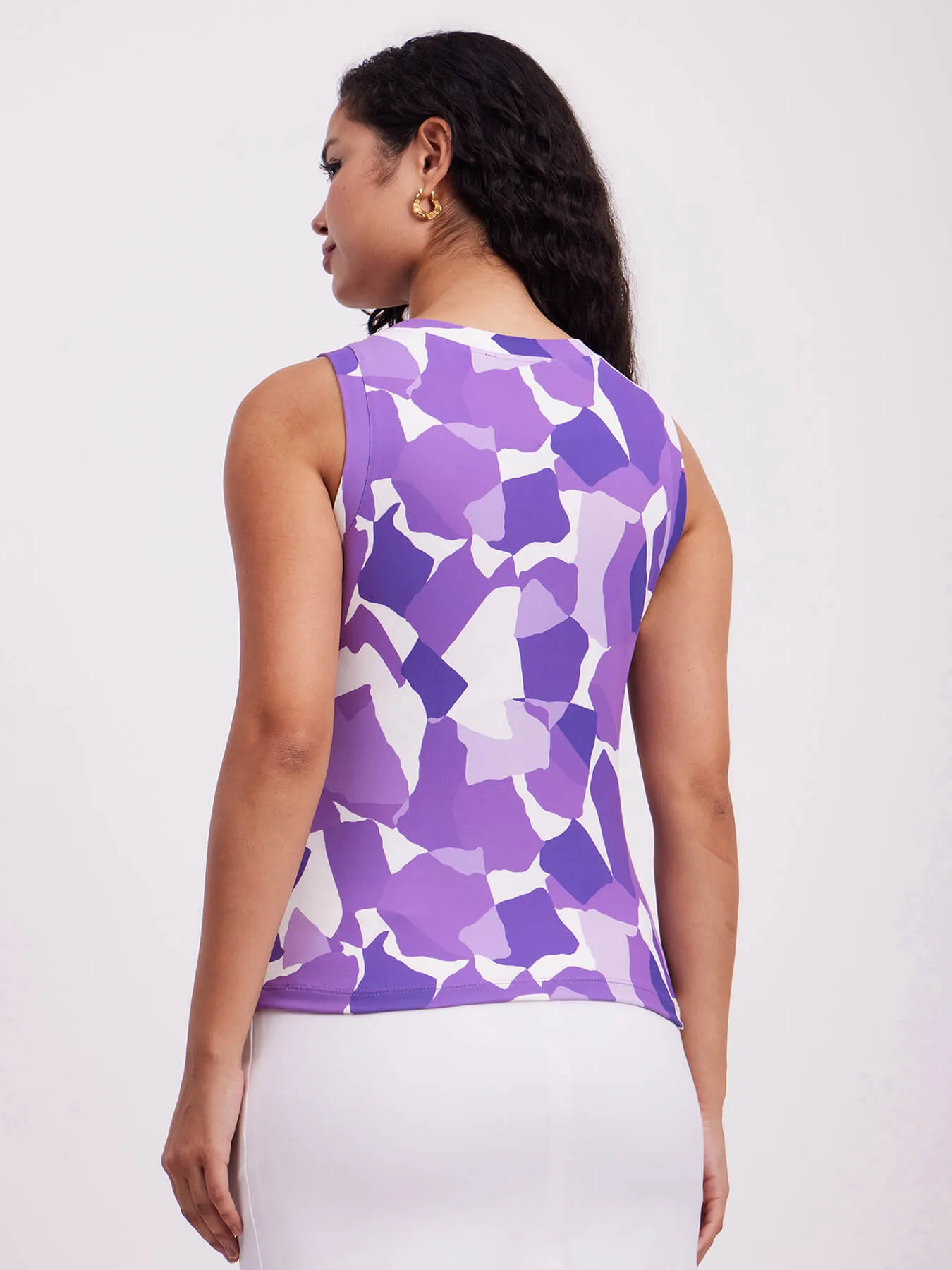 Abstract Print Top - Purple