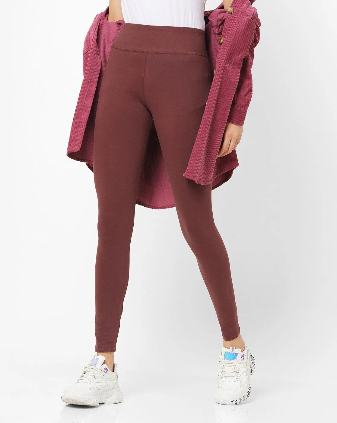 Adorna Active Leggings - Coffee Brown