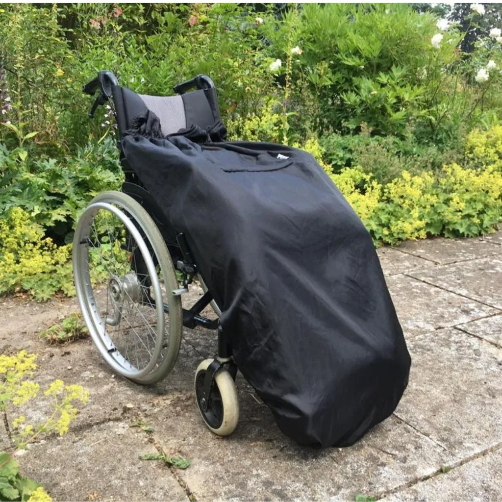 Adult fleece-lined wheelchair cosy - PLAIN BLACK