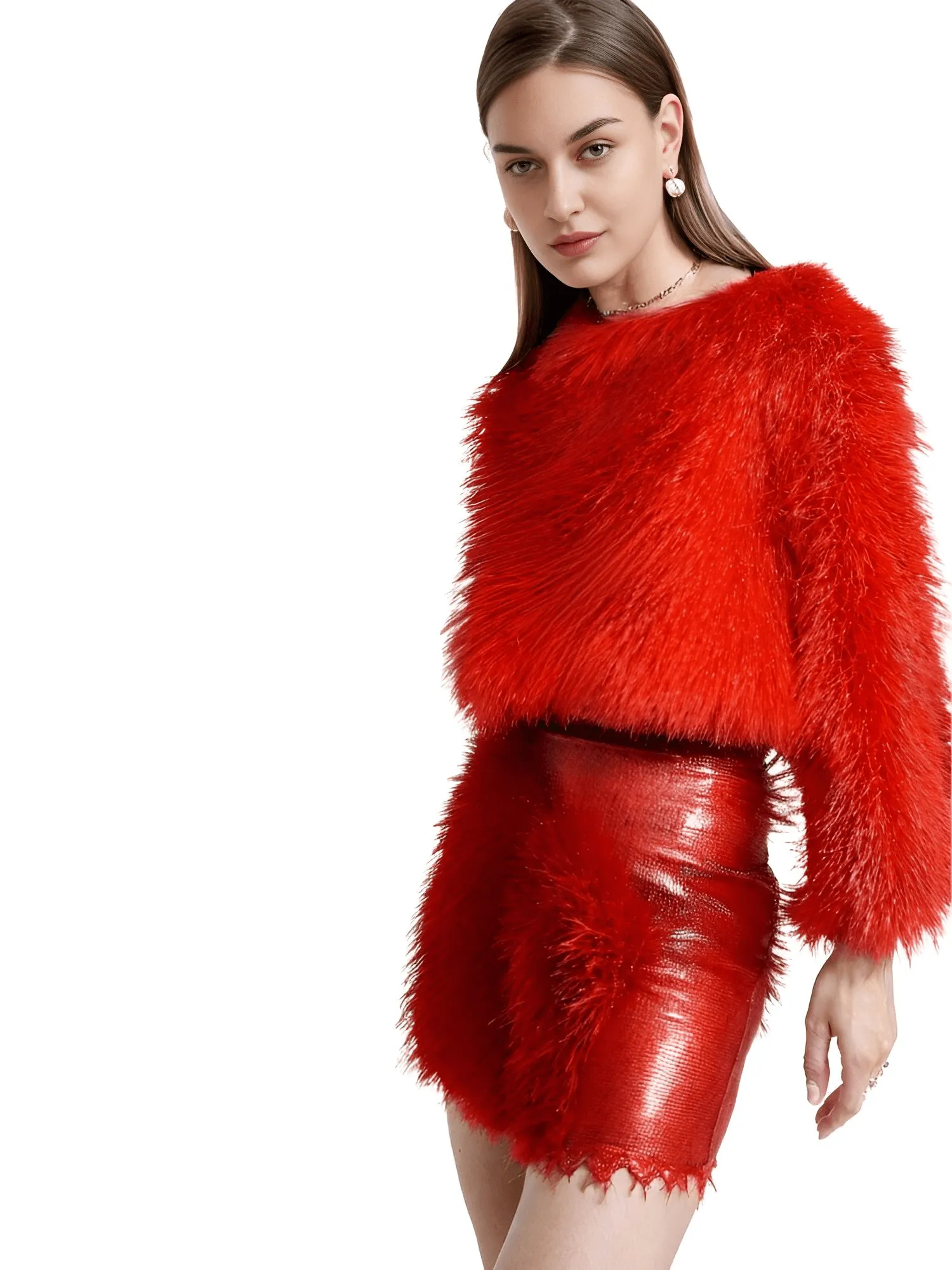 Autumn Winter Warm Women Faux Fur Coat Loose Plush Coat Female Fur Jacket