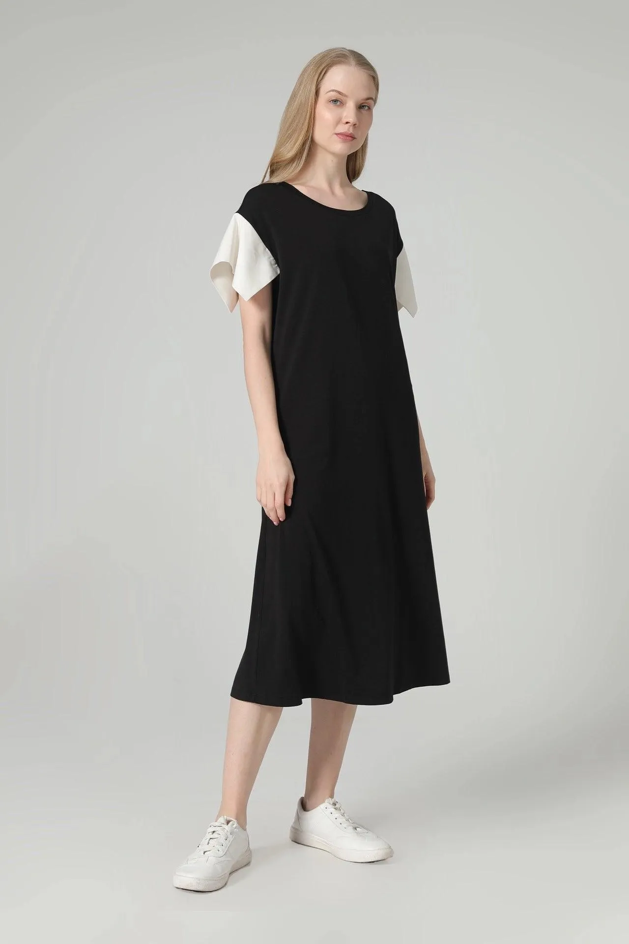 Bamboo Contrast Sleeve Dress