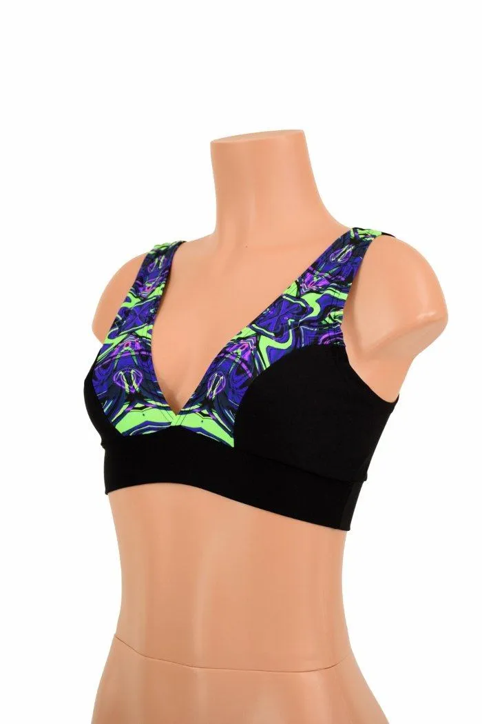 Black Zen & Neon Melt Starlette Bralette