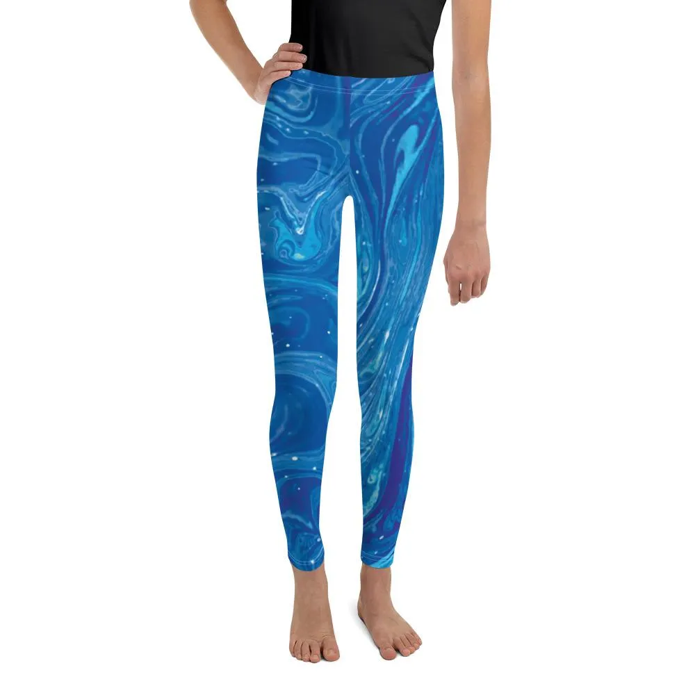 Blue Swirl Youth Leggings