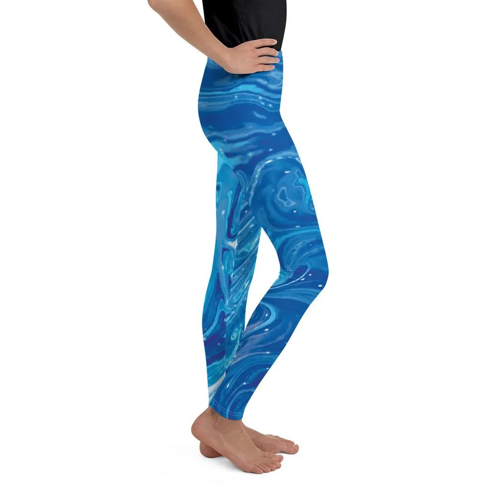 Blue Swirl Youth Leggings