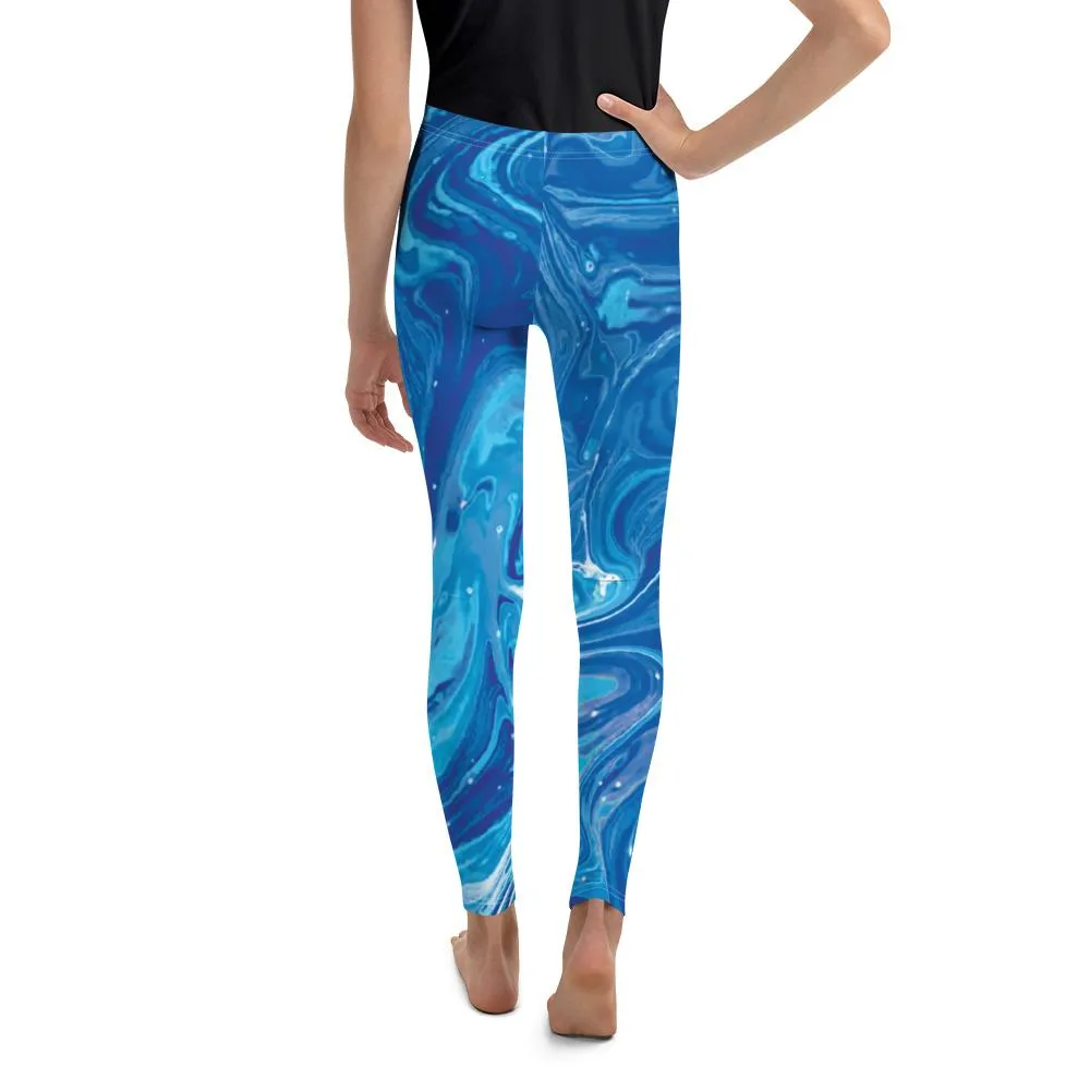 Blue Swirl Youth Leggings