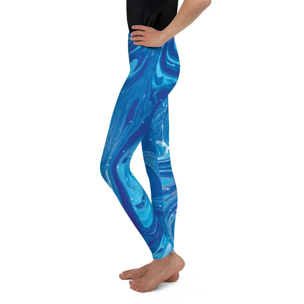 Blue Swirl Youth Leggings