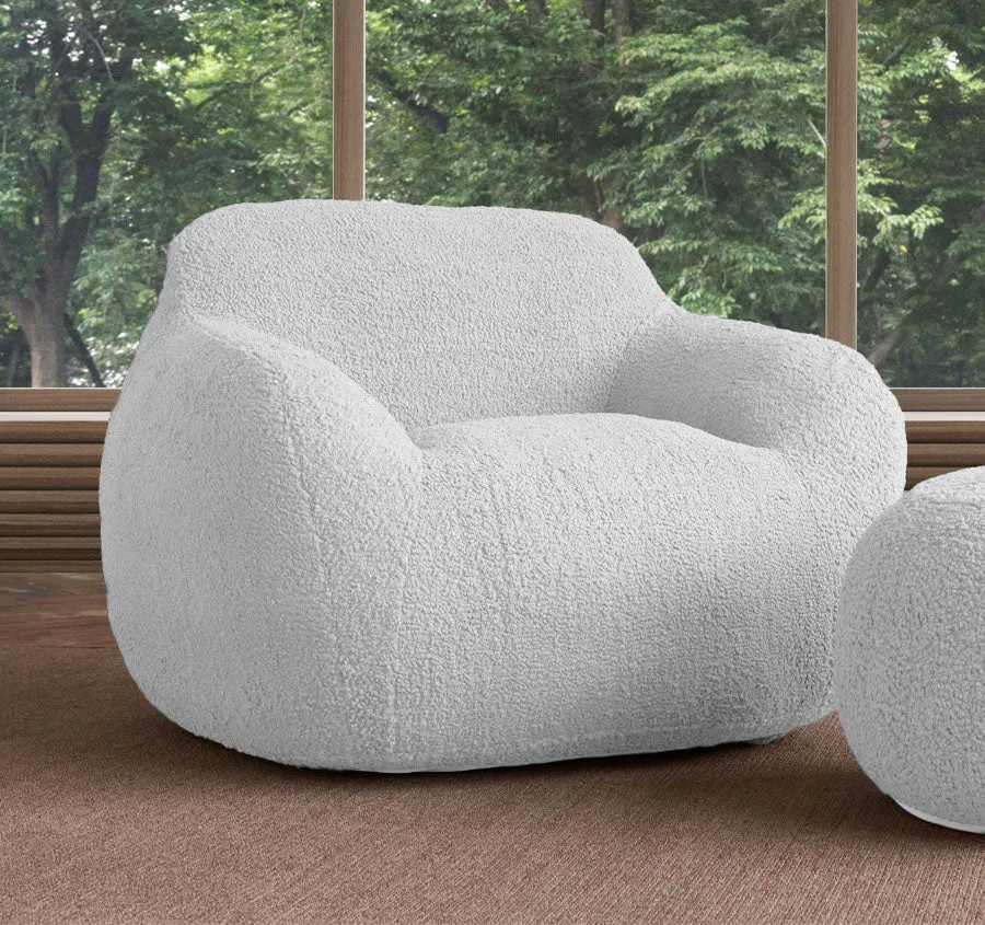 Boucle Cozy Chair Range White