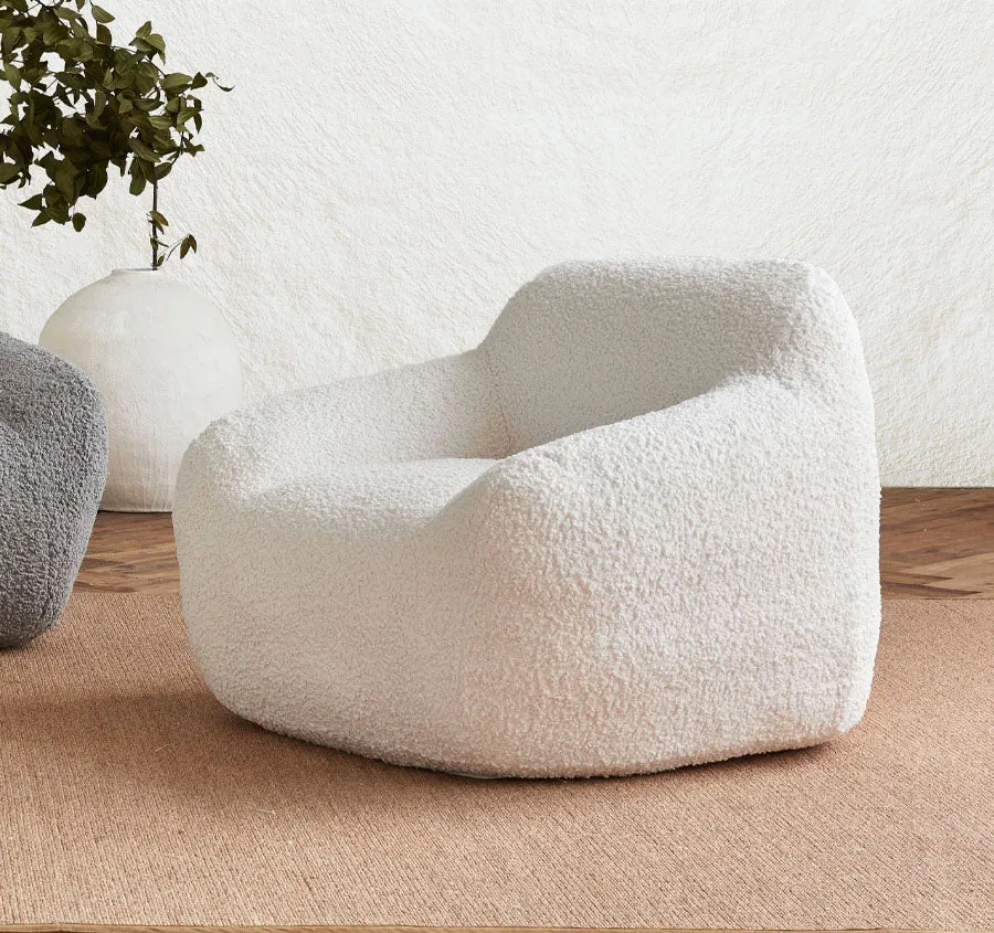 Boucle Cozy Chair Range White