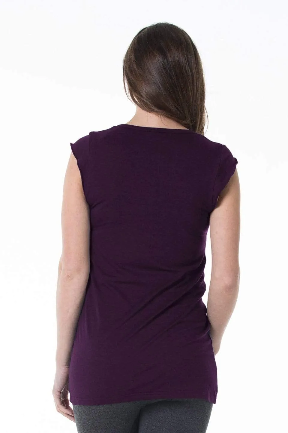 Briar Drape Nursing Top Eggplant