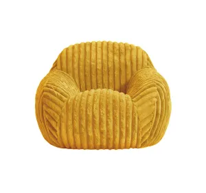 Corduroy Faux Fur Kids Cozy Chair Amber