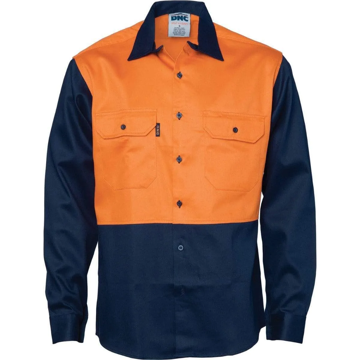 Dnc Workwear Patron Saint Flame Retardant Two-tone Long Sleeve Drill Shirt - 3406