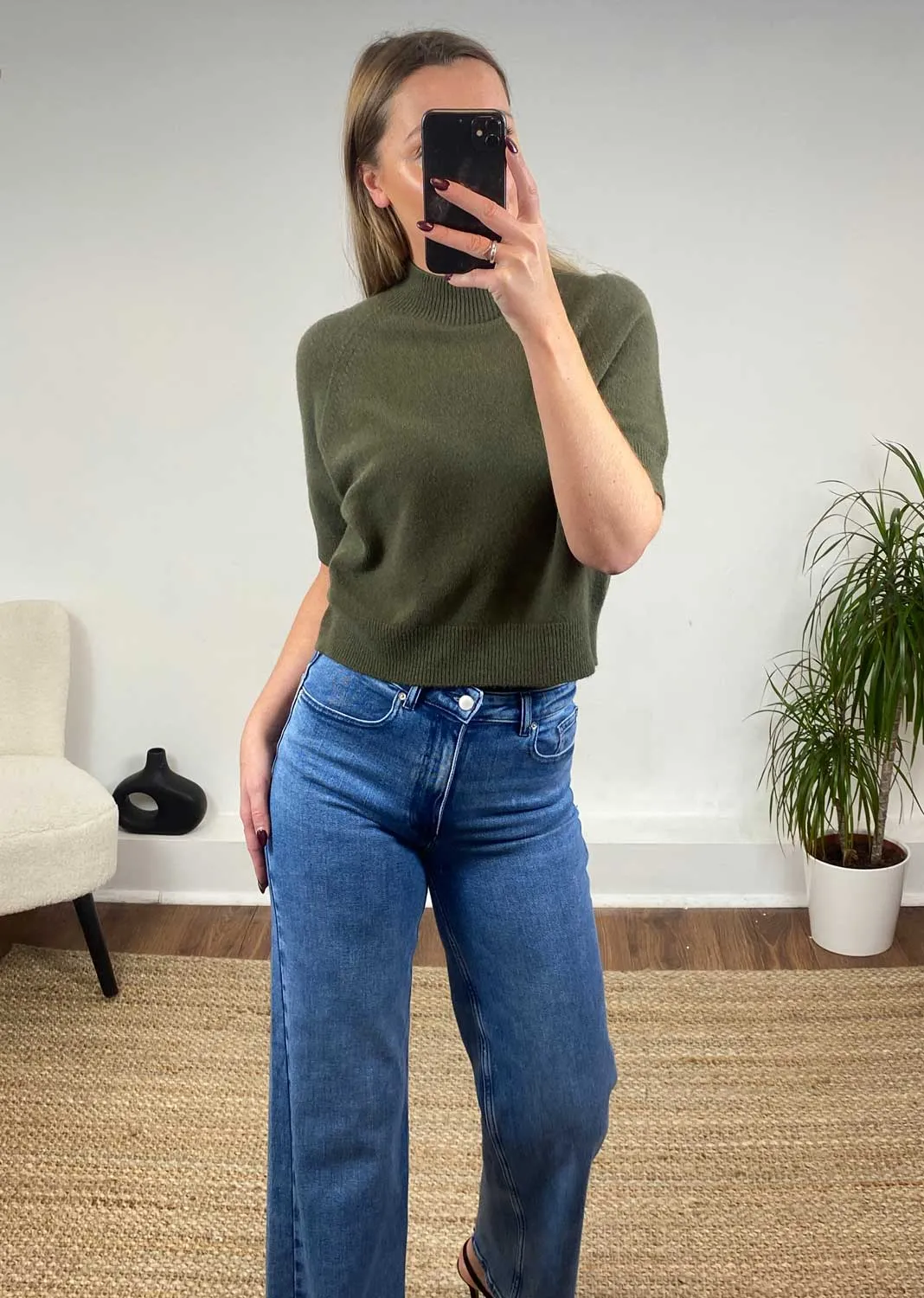 Elle Soft Knit Top in Khaki