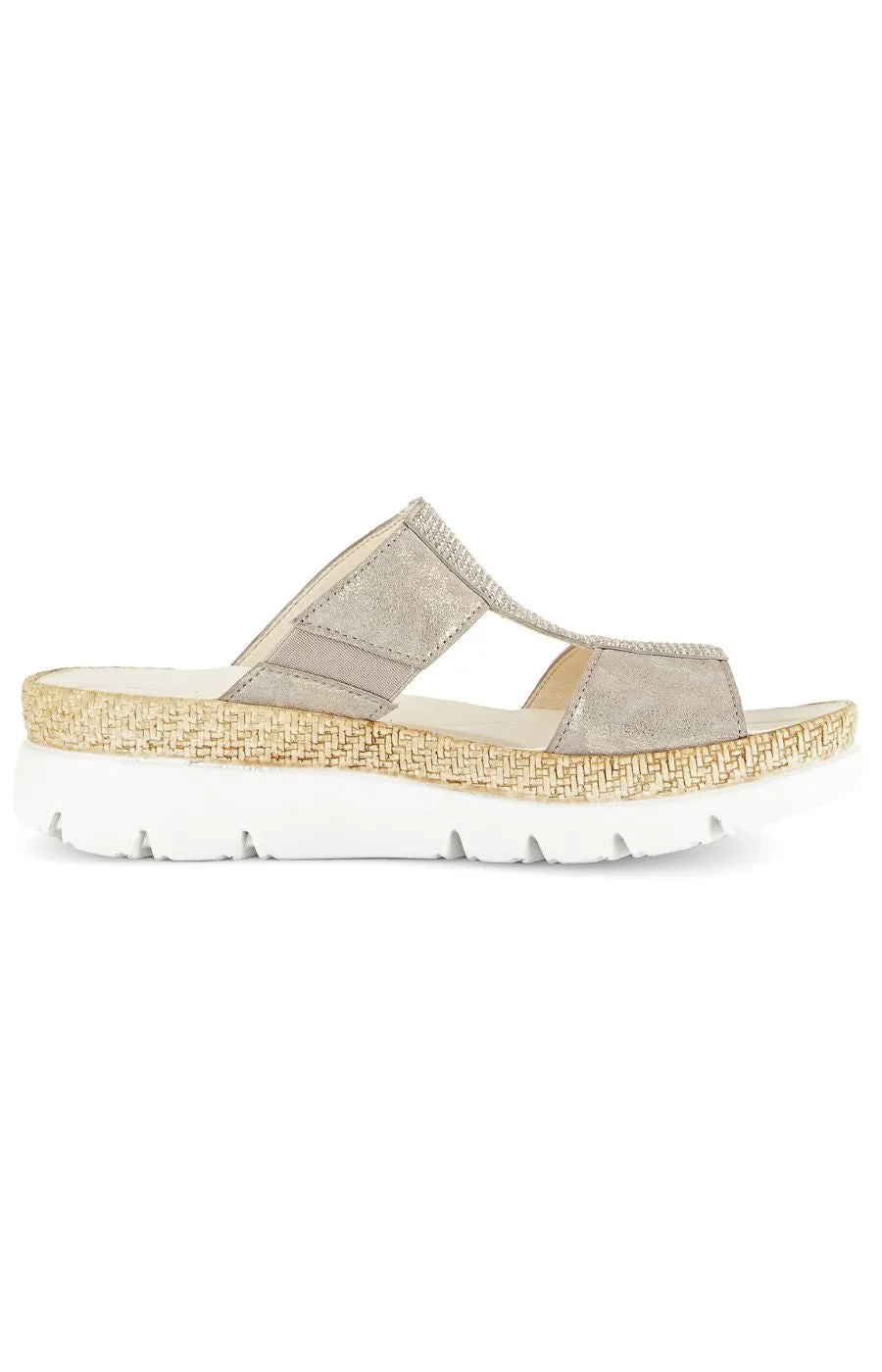 Gabor Sparkle Slip On Sandal in Metallic