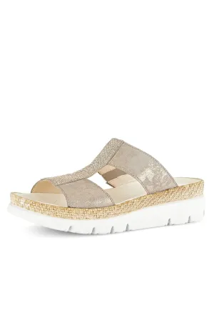 Gabor Sparkle Slip On Sandal in Metallic