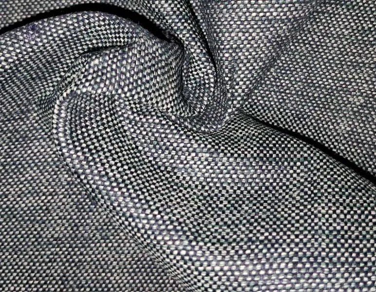 Gray & Green Plain Textured 6 Ply Cotton Fabric