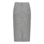 Grey Midi Boiled Wool Pencil Skirt