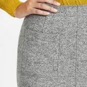 Grey Midi Boiled Wool Pencil Skirt