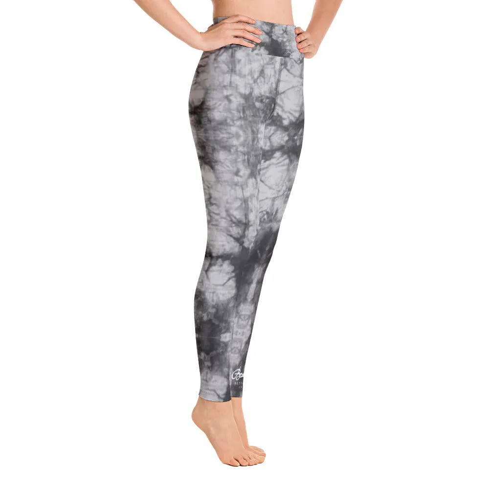 Grey Tie Dye Yoga Leggings