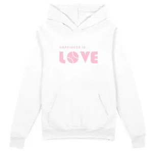 Happiness Is... Women's Tennis Love Sweatshirt - White