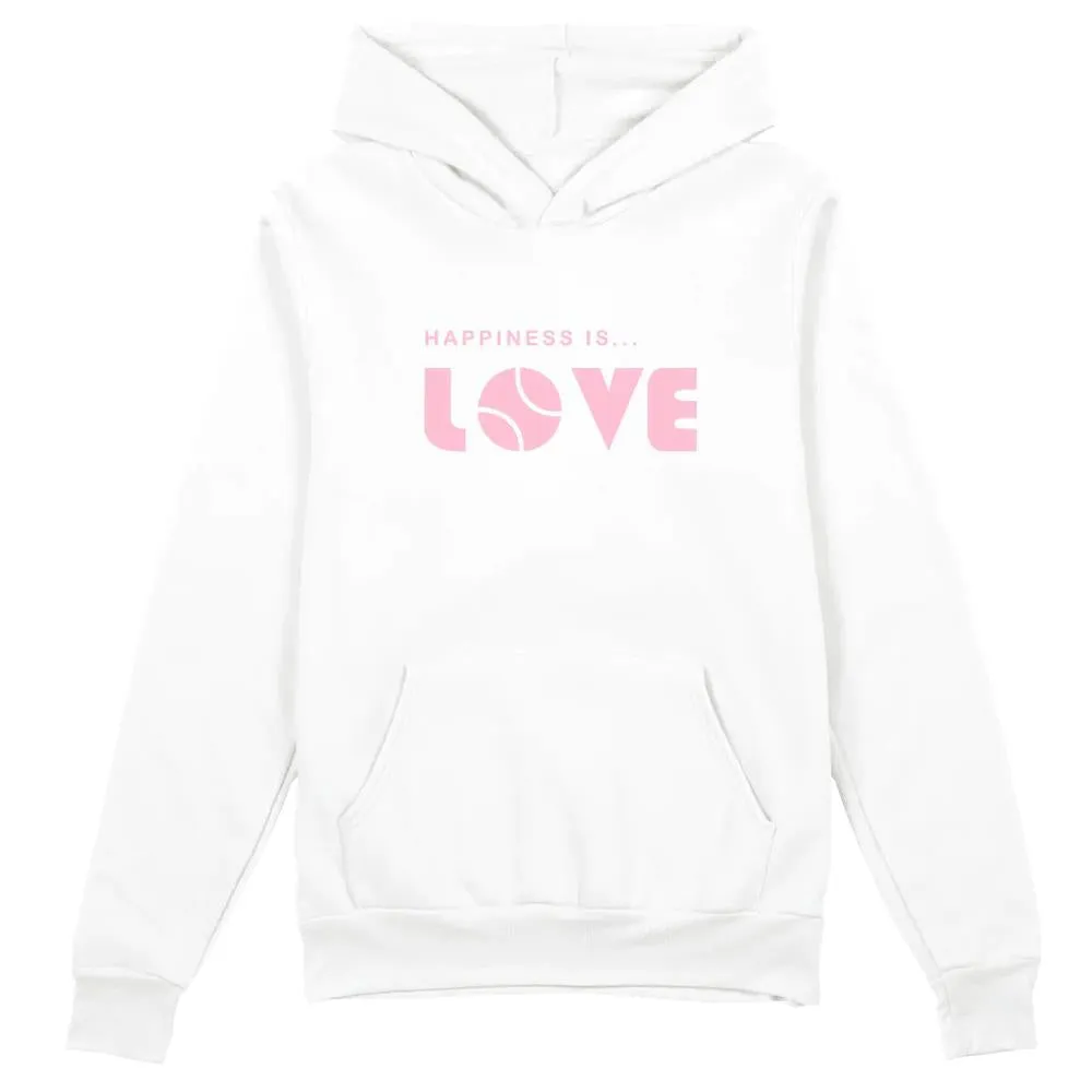 Happiness Is... Women's Tennis Love Sweatshirt - White