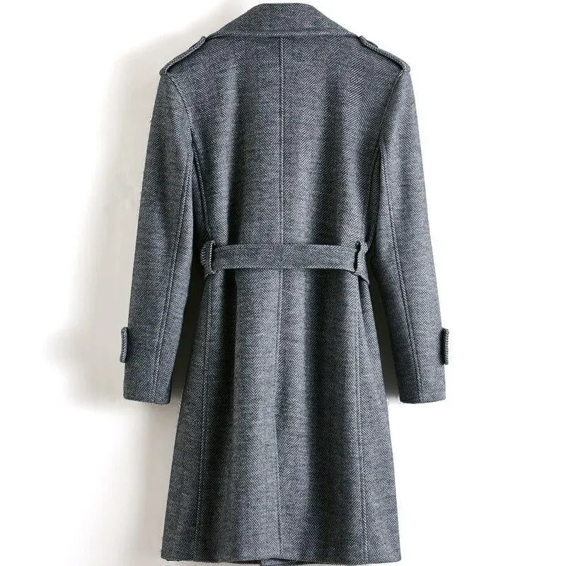 Herringbone Winter Coat For Men