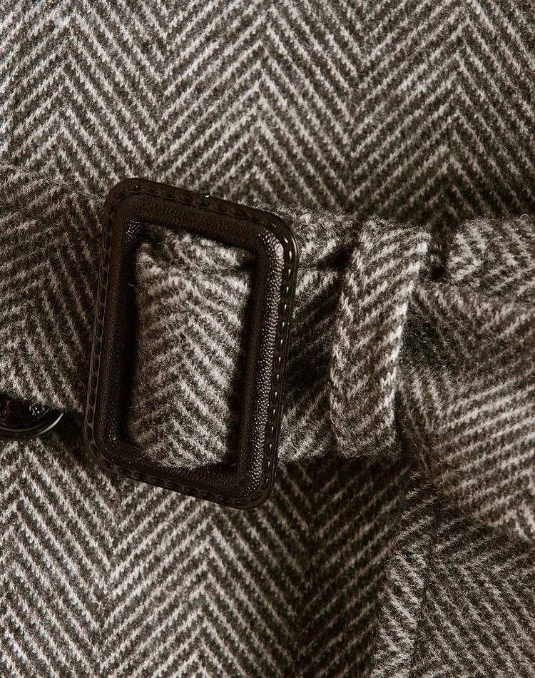 Herringbone Winter Coat For Men