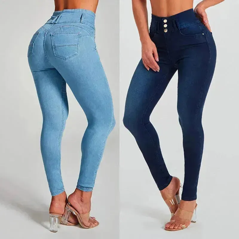 High Waist Jeans Women's Skinny Trousers Tight Stretch Shaping And Hip Lifting Pants