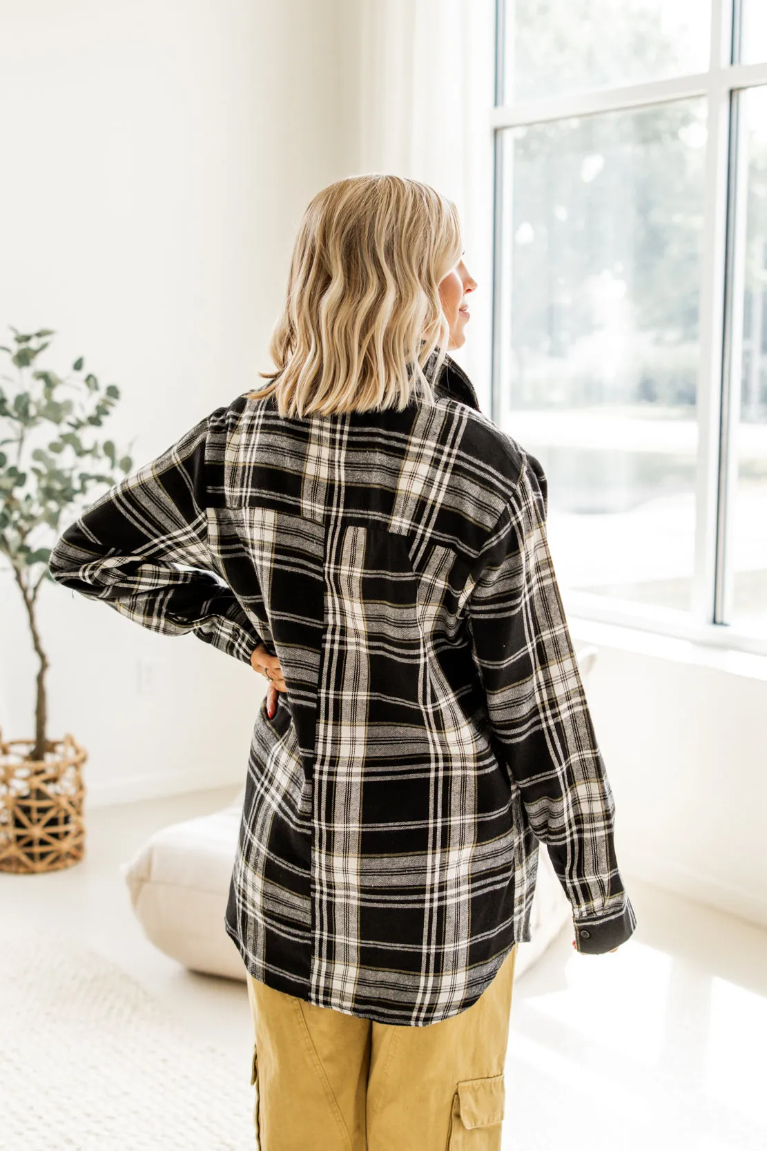 Jayda Plaid Button Down Shirt | Black