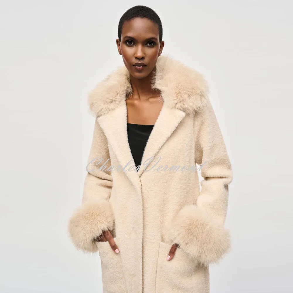 Joseph Ribkoff Faux Fur Coat - Style 243923 (Champagne)