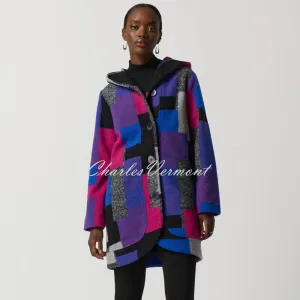 Joseph Ribkoff Geometric Print Hooded Coat - Style 233961