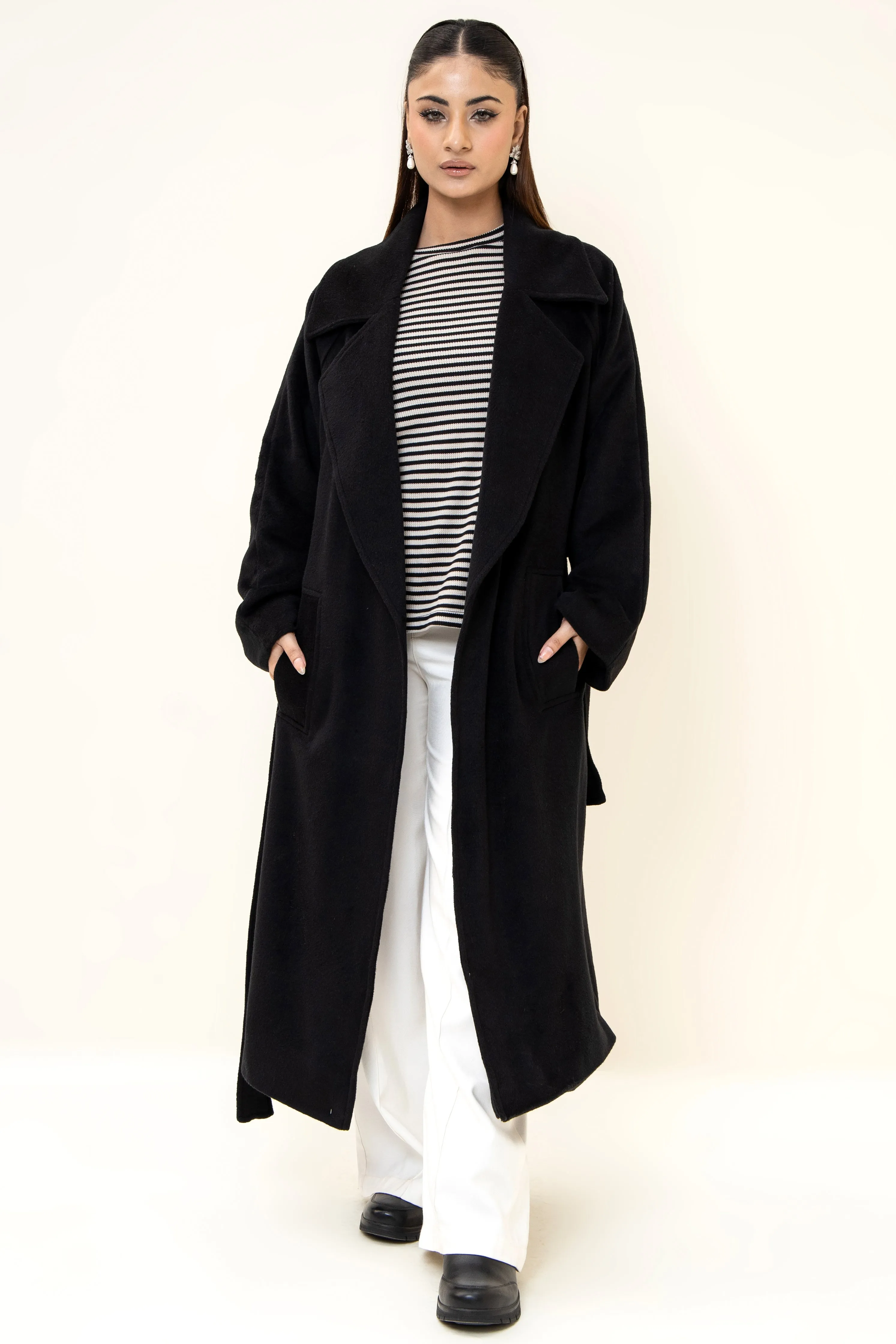 JUNO BELTED COAT (BLACK)