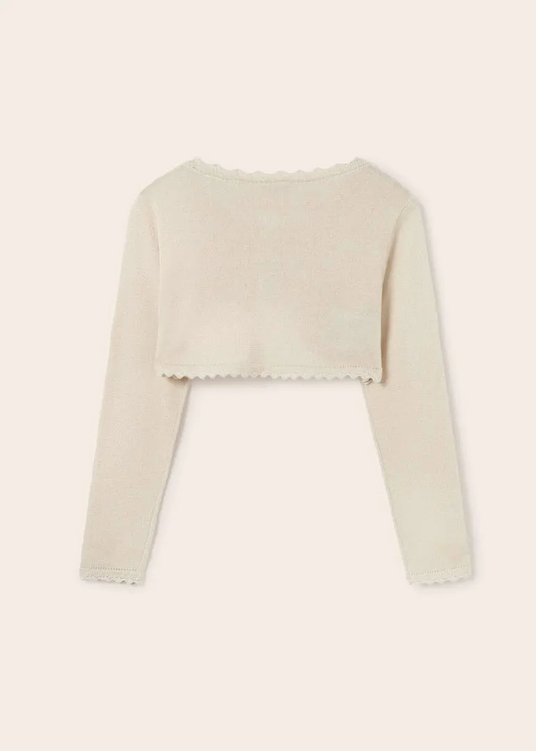 Mayoral Junior Basic Knit Bolero Cardigan _Cream 332-94