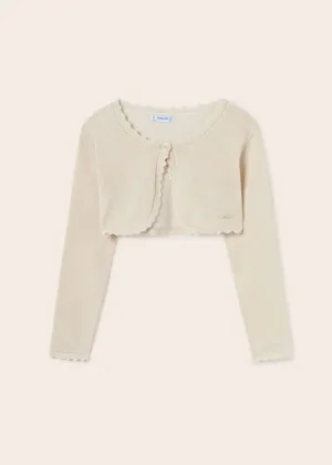 Mayoral Junior Basic Knit Bolero Cardigan _Cream 332-94