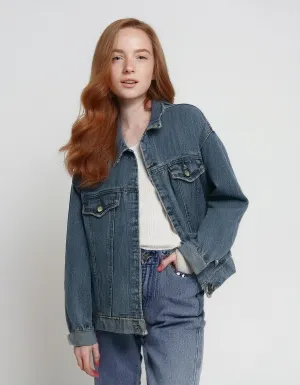 Medium Wash Oversized Denim Jacket