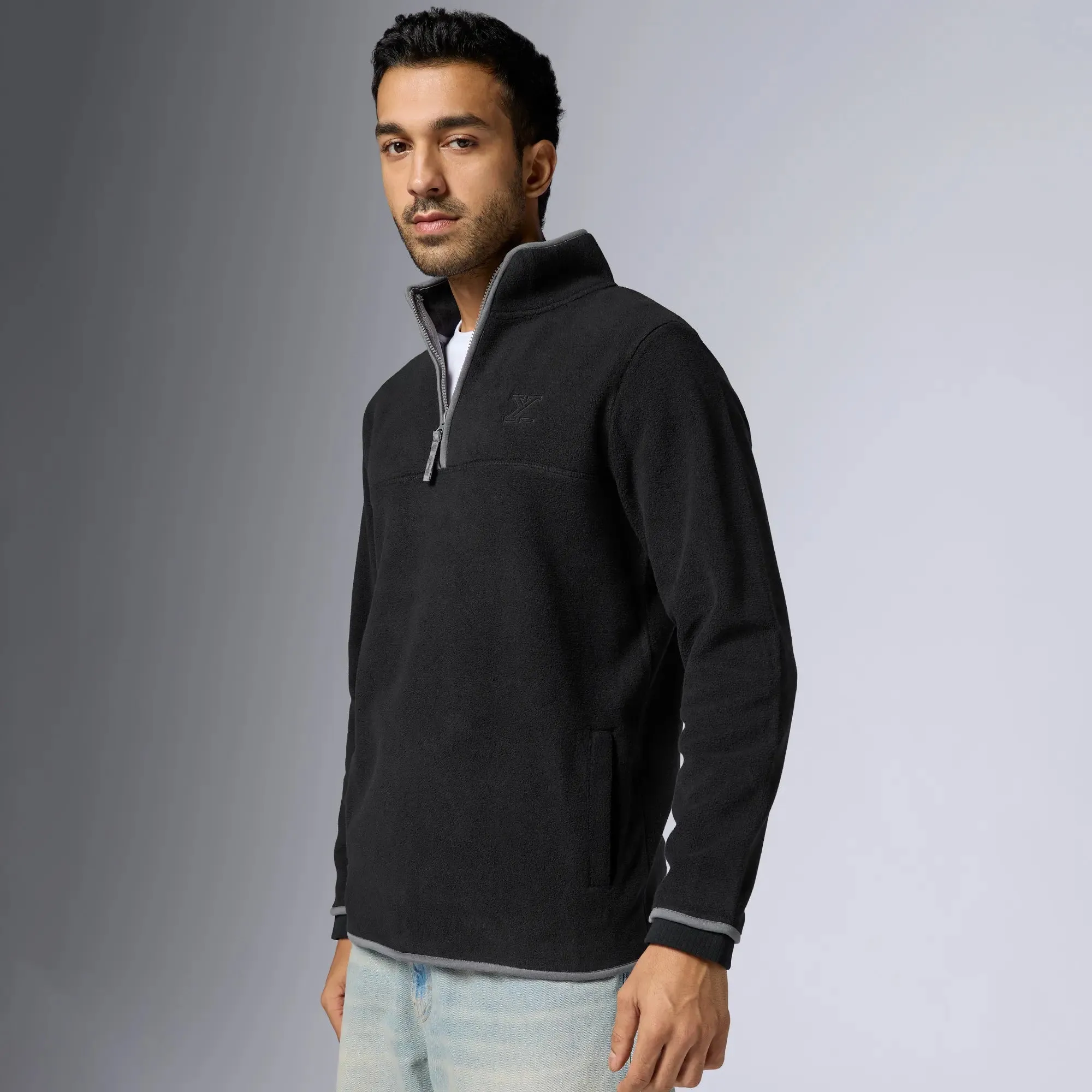 Mens Alterra Polar Fleece Jackets Pitch Black