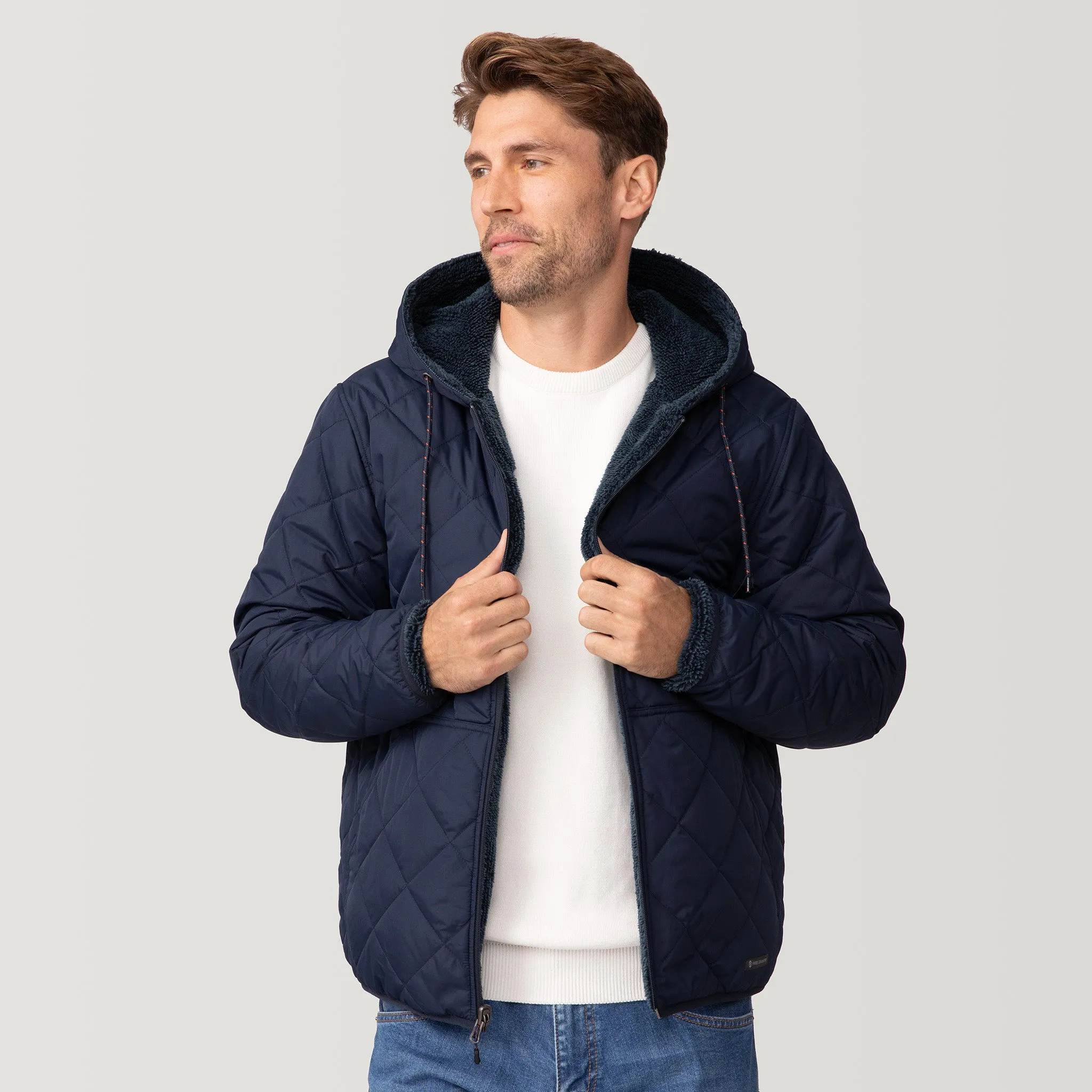 Men's Atlas Hooded Quilted Reversible Sherpa Jacket