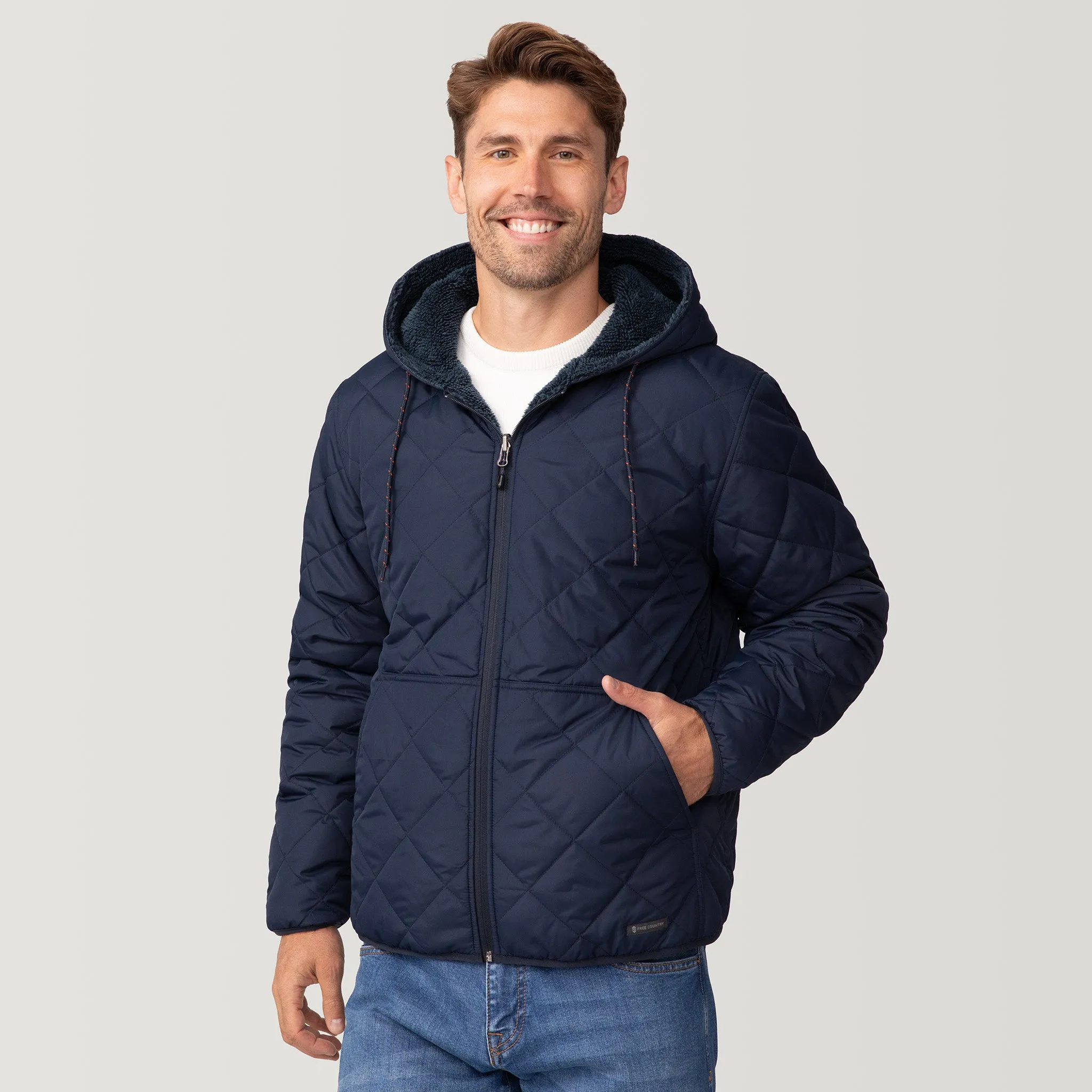 Men's Atlas Hooded Quilted Reversible Sherpa Jacket