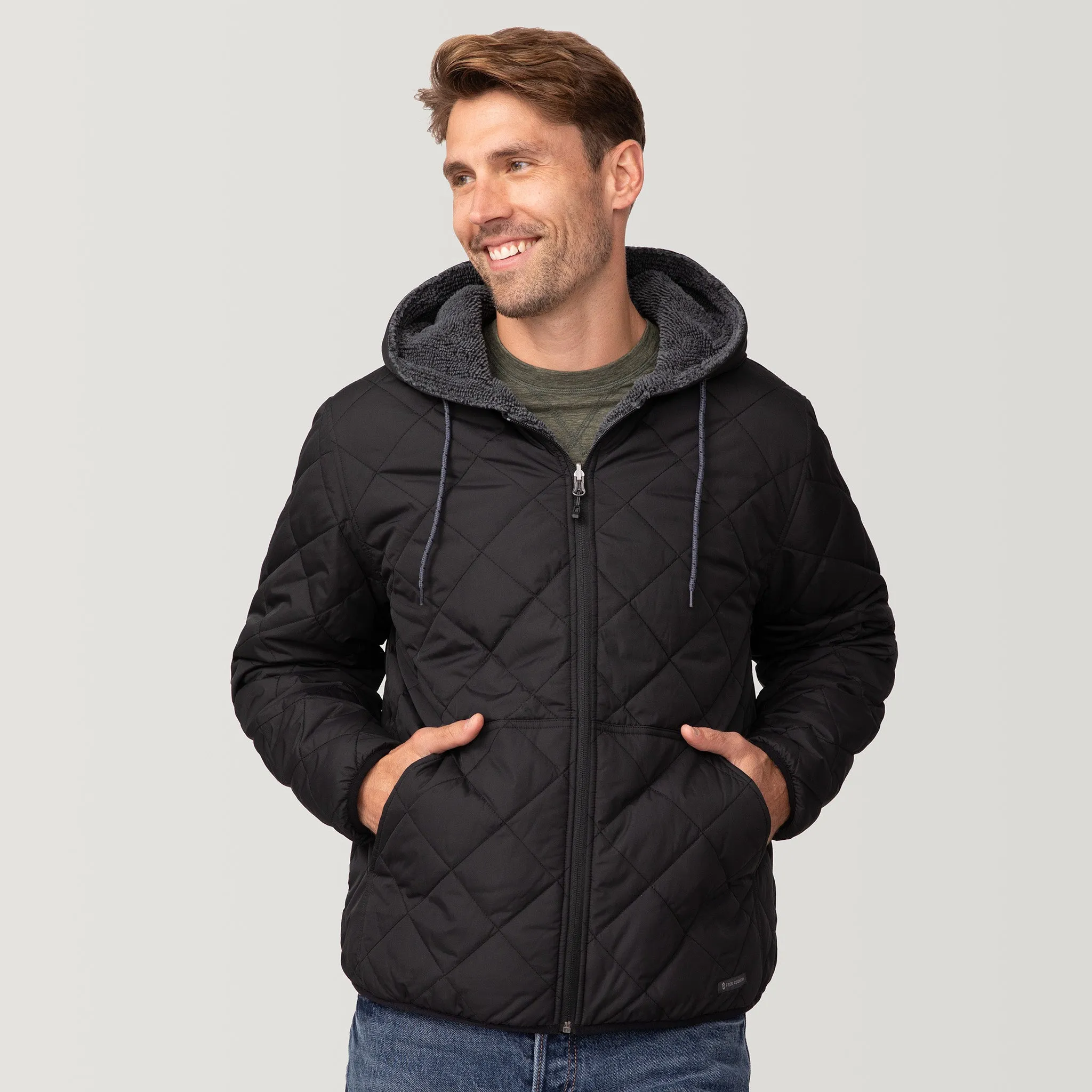 Men's Atlas Hooded Quilted Reversible Sherpa Jacket