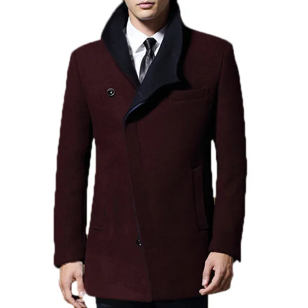 Mens Thick Woolen Trench Coat