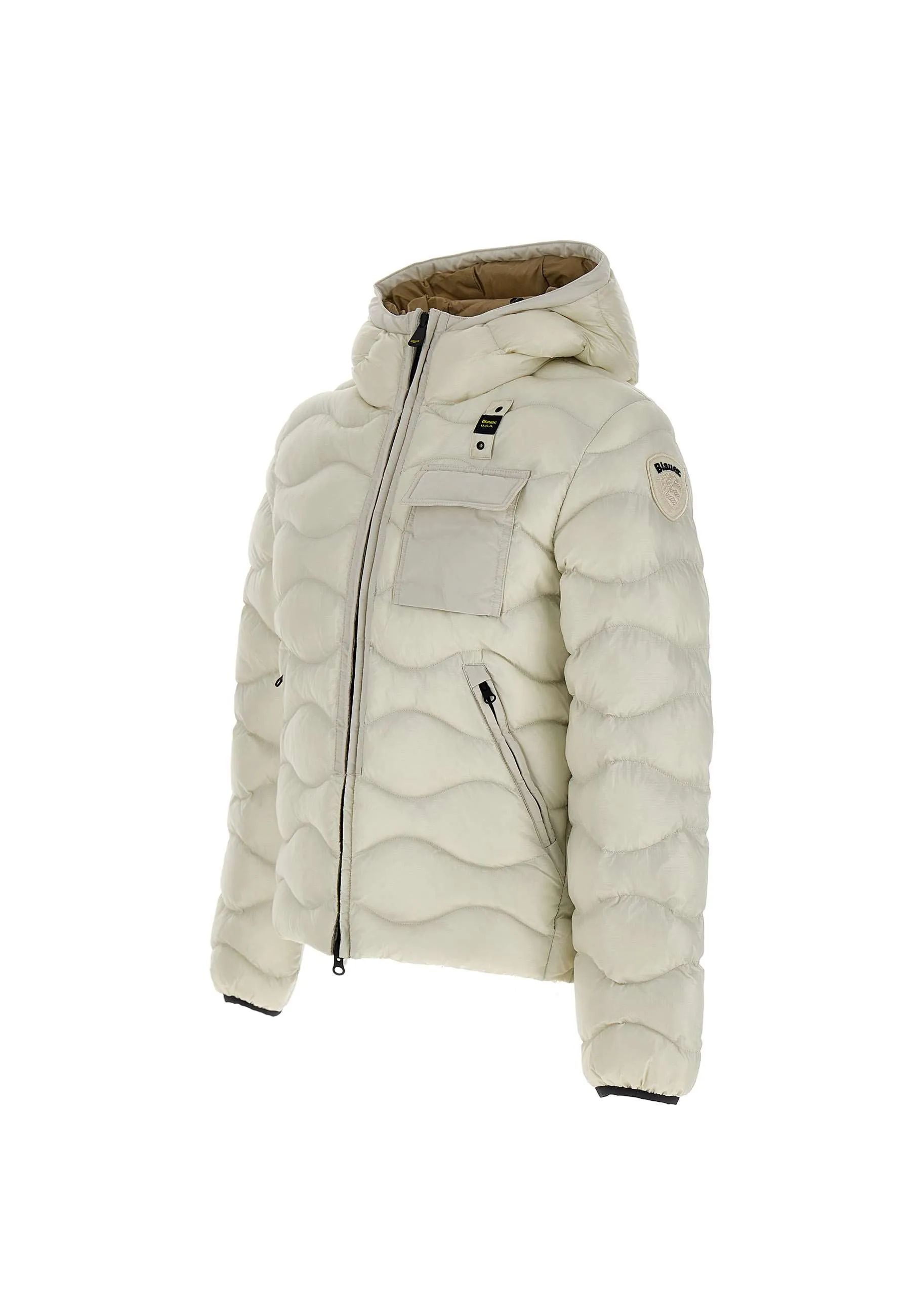 Men's White Down Jacket with Hood