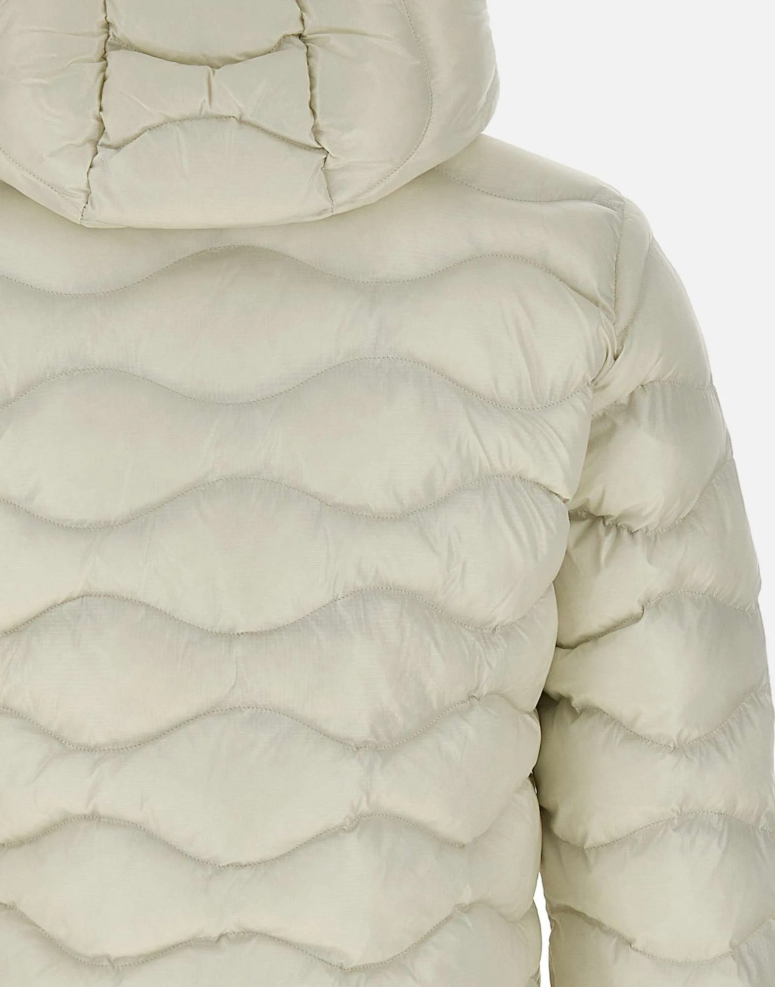 Men's White Down Jacket with Hood