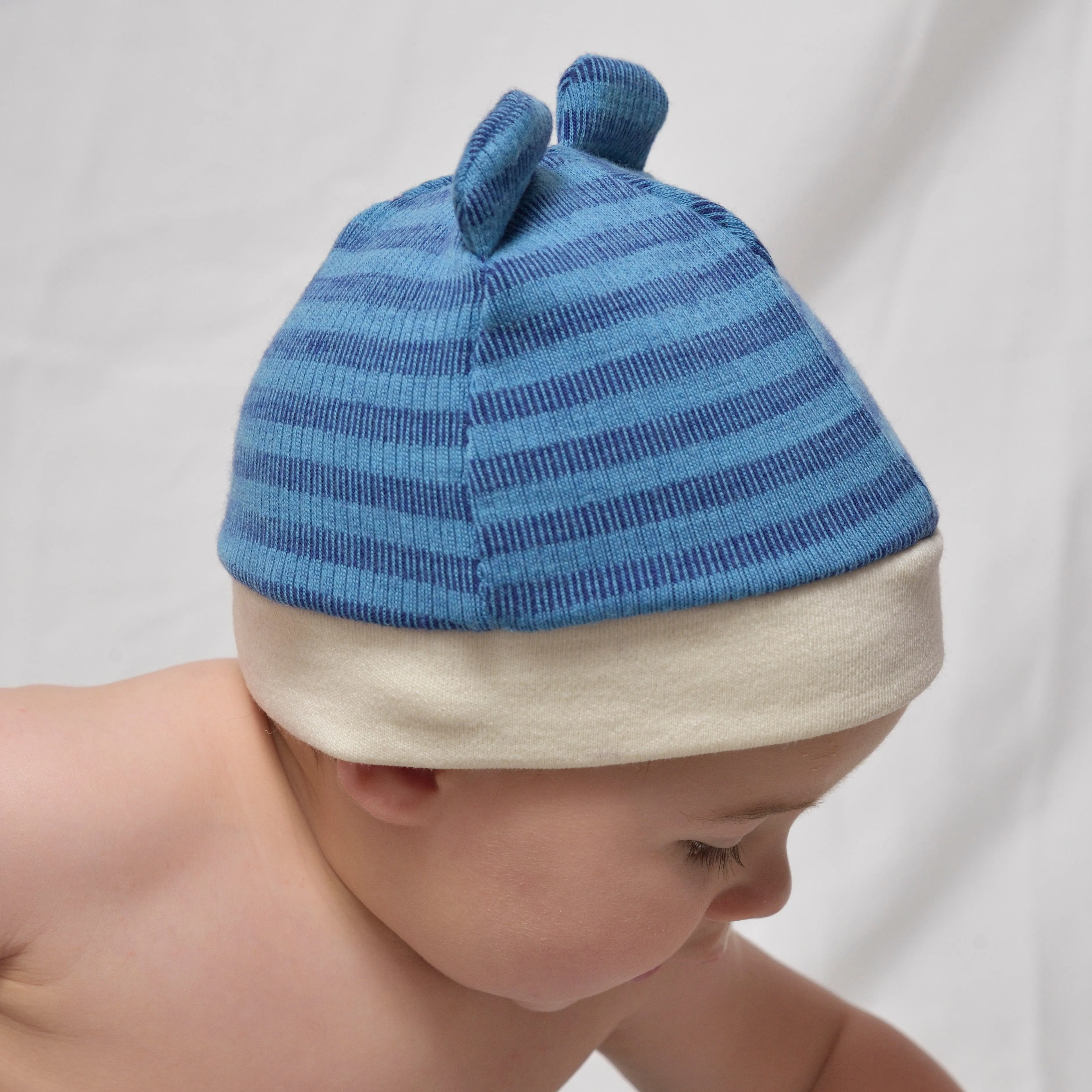 Merino Wool Baby Bear Hat Set