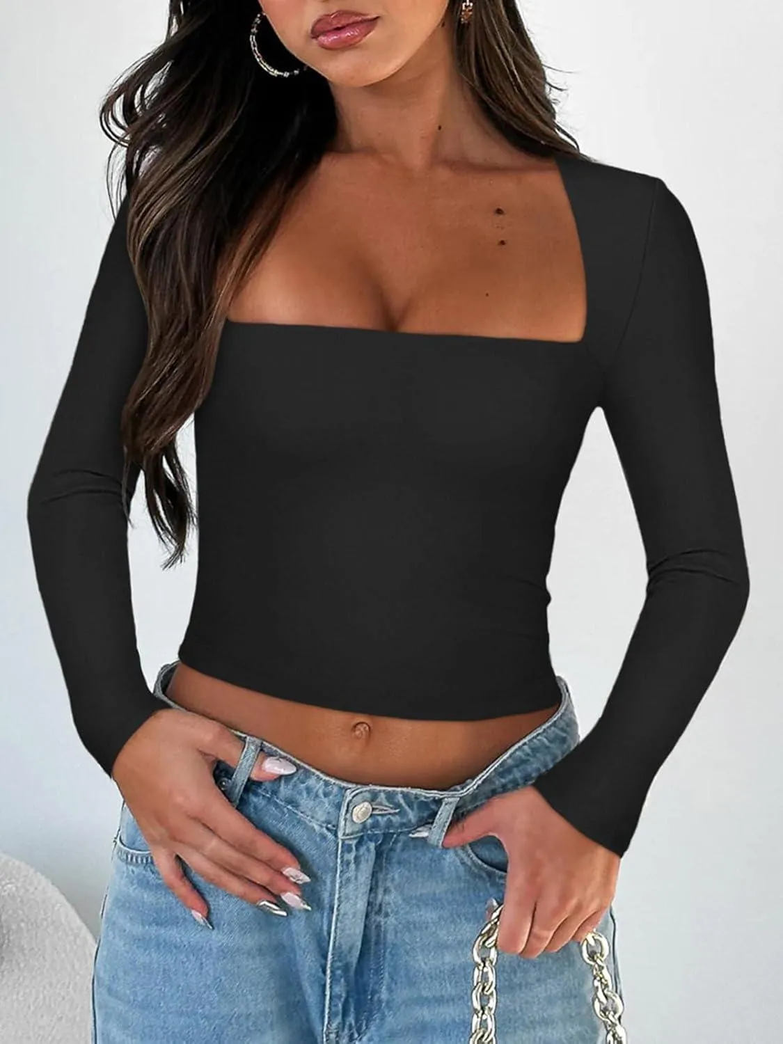 Midnight Horizon Square Neck Crop Top