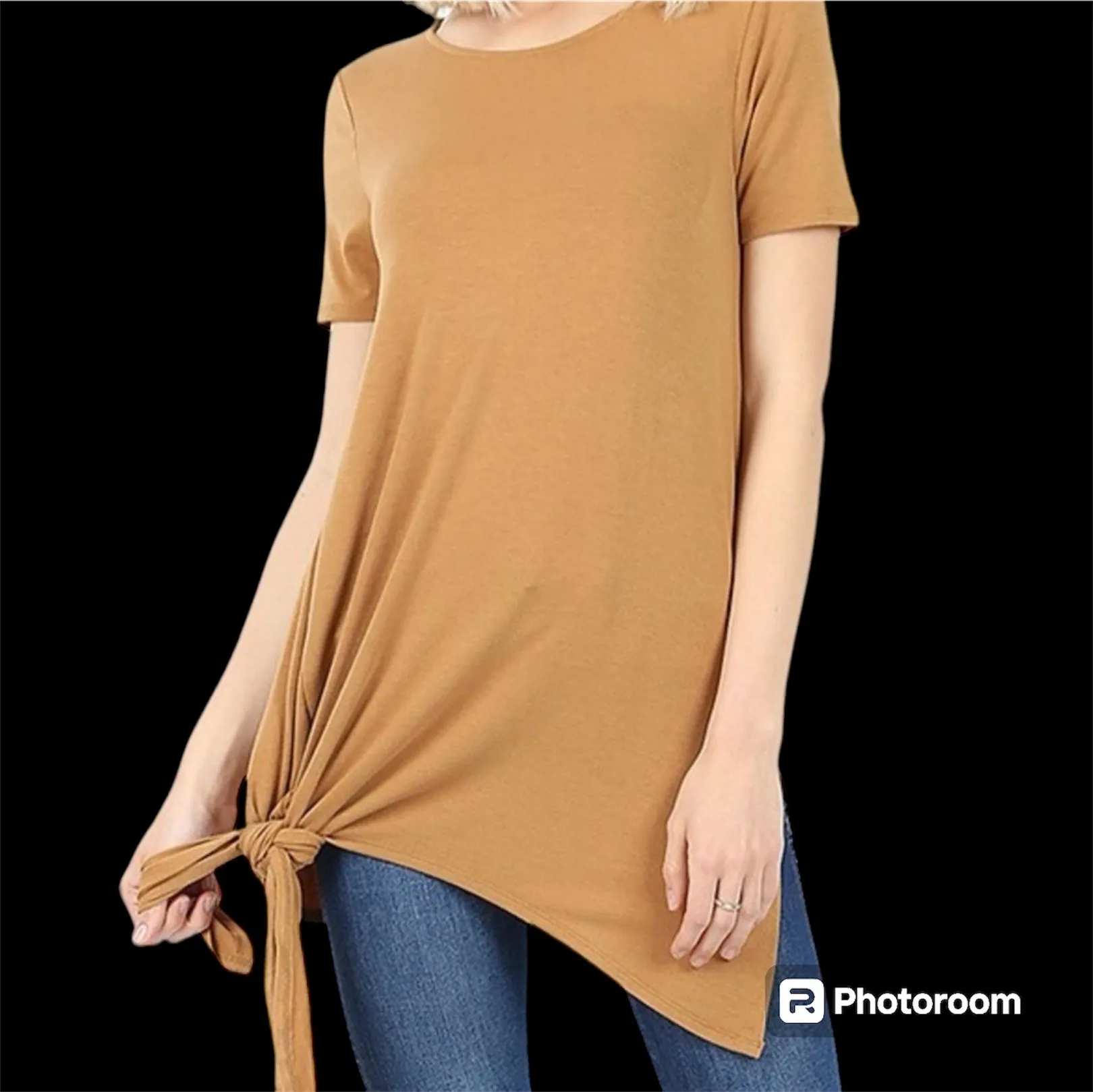 Mocha Plus Relax Fit Short Sleeve Top