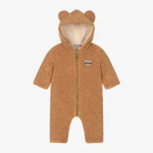 Moschino Baby Brown Teddy Fleece Pramsuit