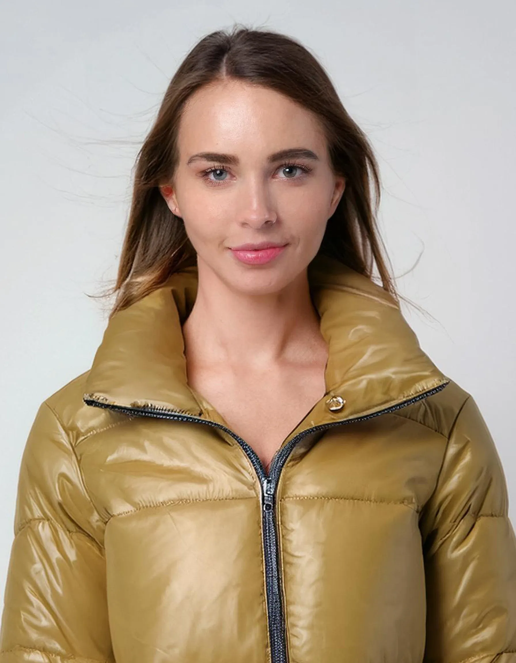 Mustard Yellow Cropped Puffer Jacket