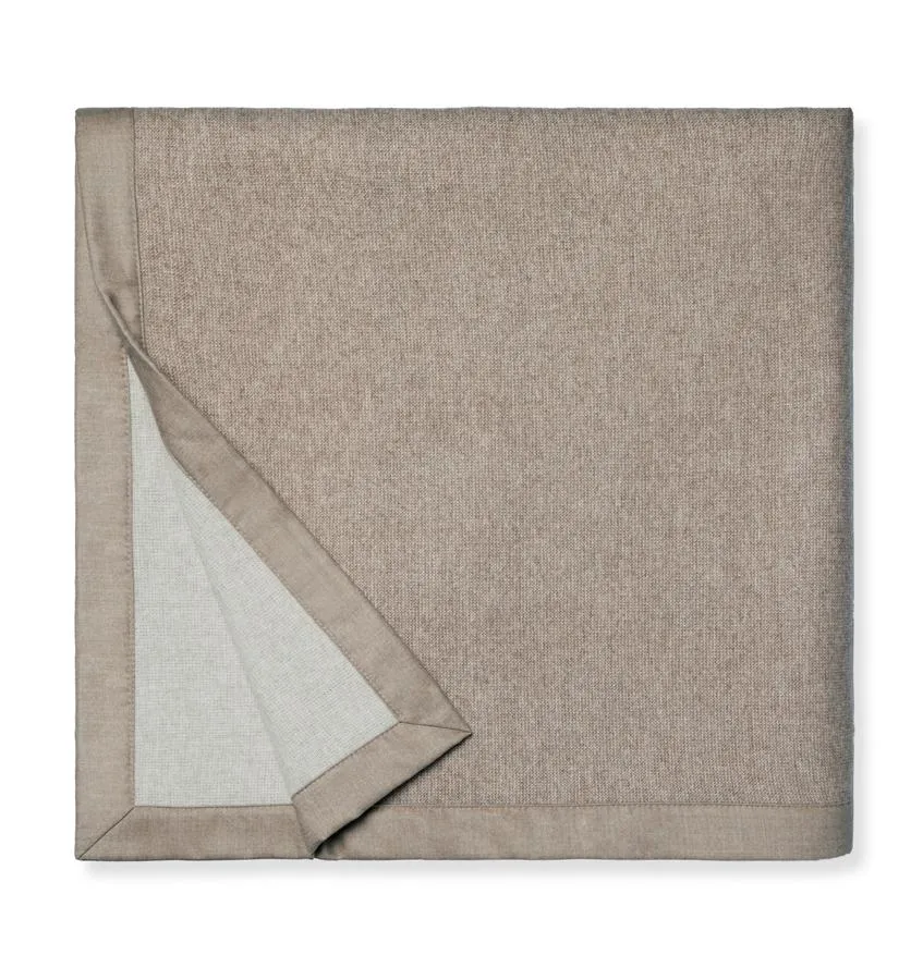 Nerino Cashew/Ivory Wool Blanket by Sferra