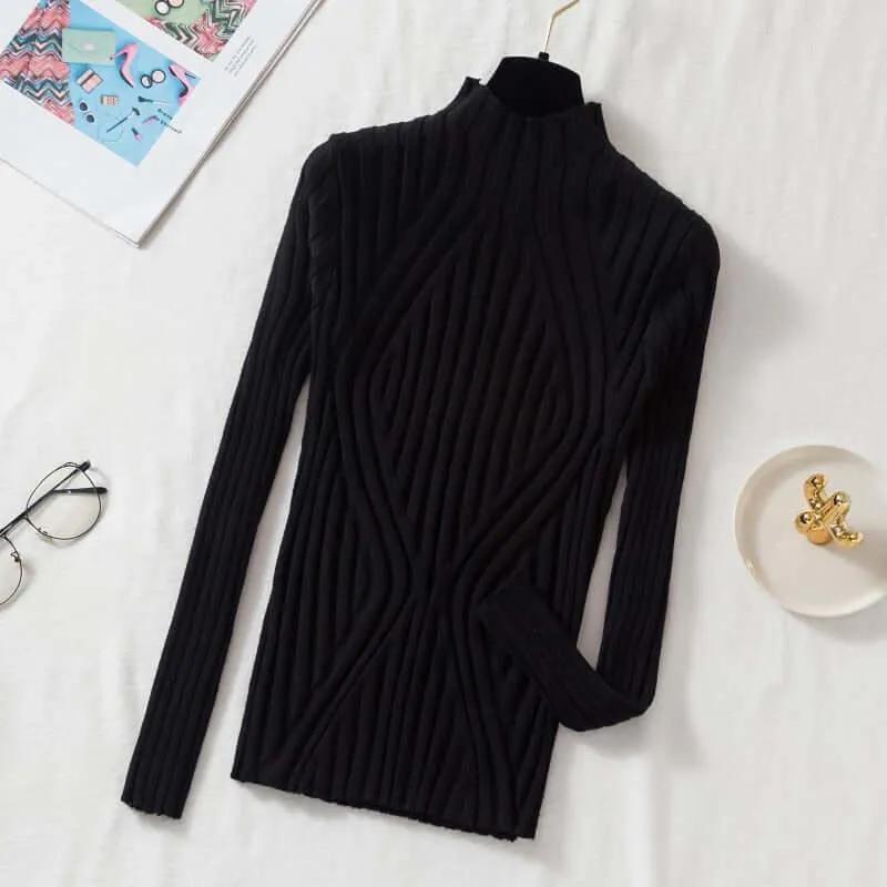 Nordic Mock Neck Pullovers Sweater