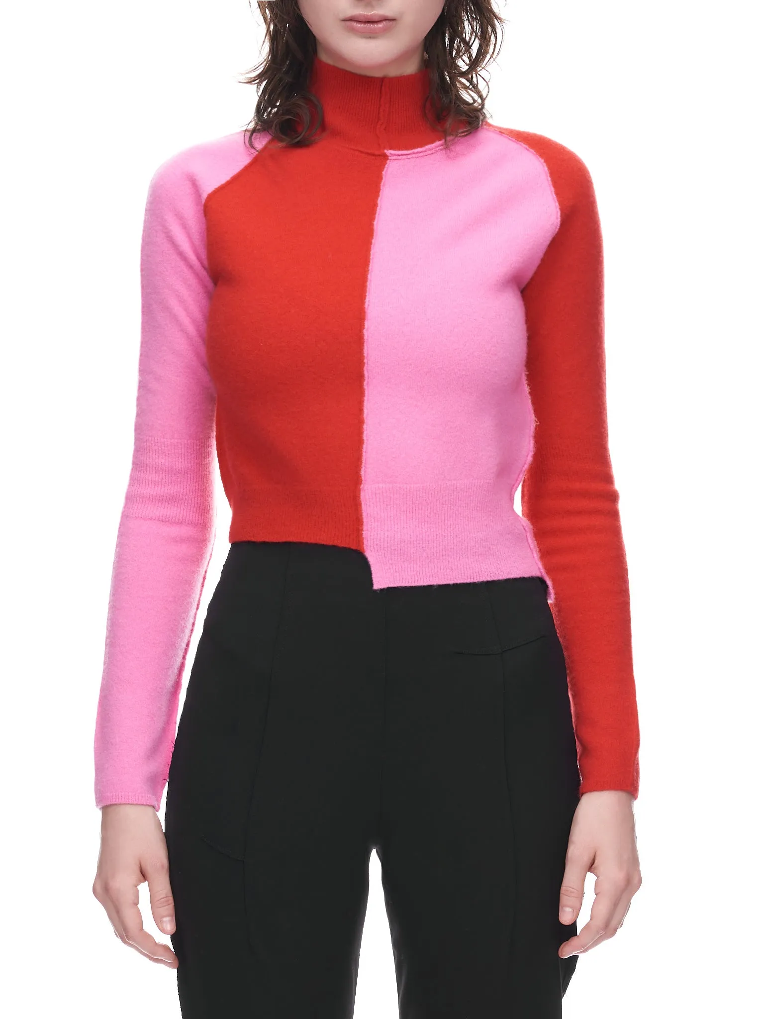 Patched Tonal Sweater (TO15514931-0931-PINK-RED)